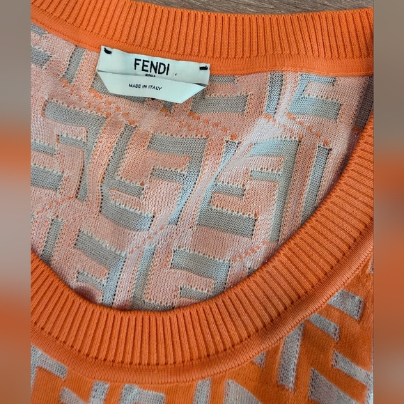 Fendi Logo Stretch Dress With Slip Sz 42 - Picture 5 of 6